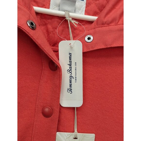 Tommy Bahama Aruba Linen Hybrid Sweater Jacket Womens M Preppy Golf Salmon Pink - Picture 6 of 13